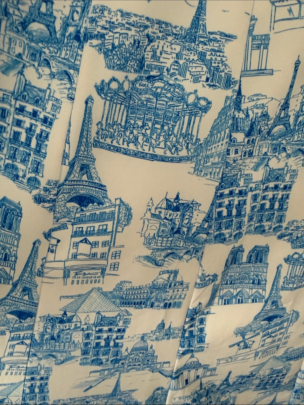 Karl Lagerfeld Blue & White Scenic Midi Dress with Tie Waist - Picture 4 of 9